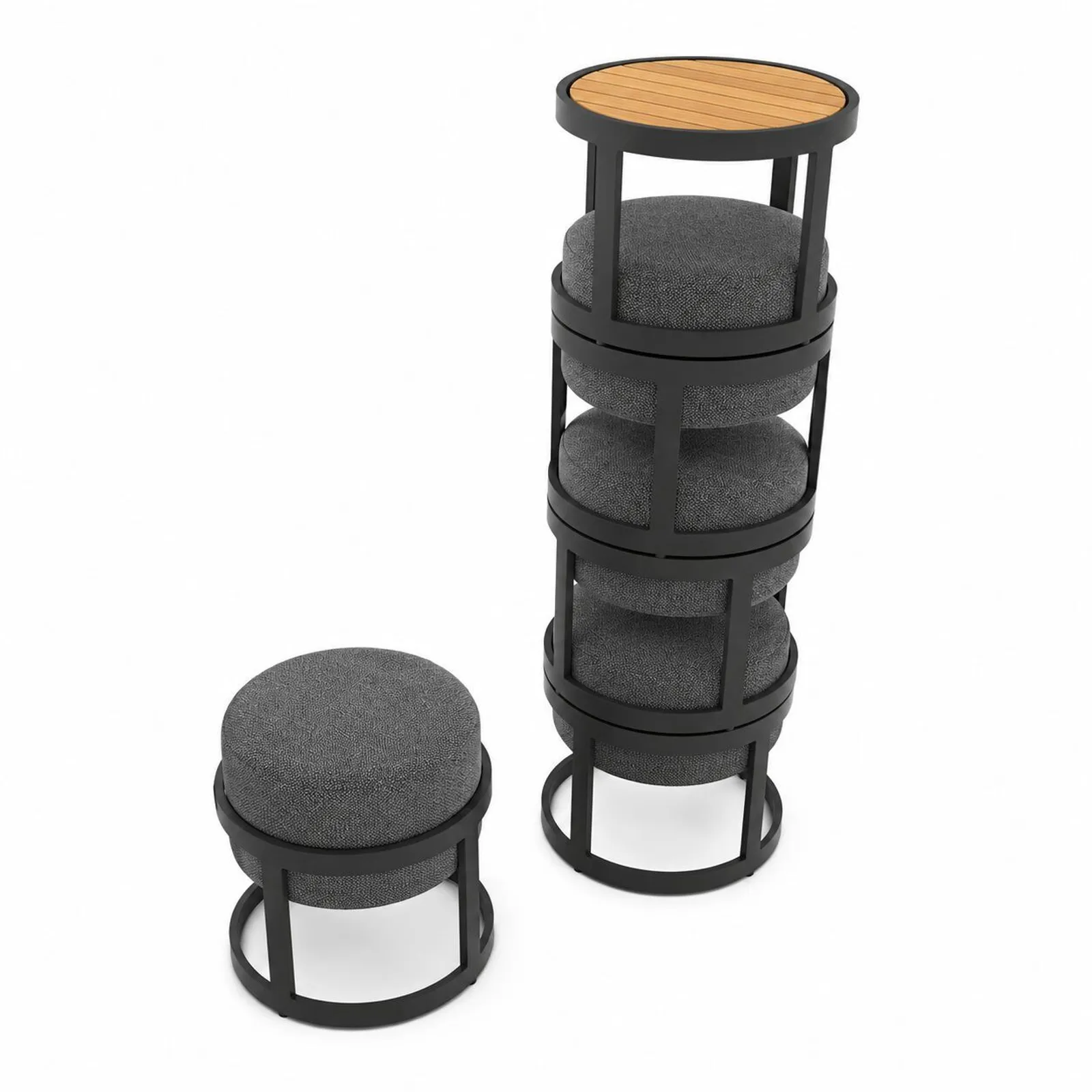 STAY Compact Set 5 mörkgrå med kol ram