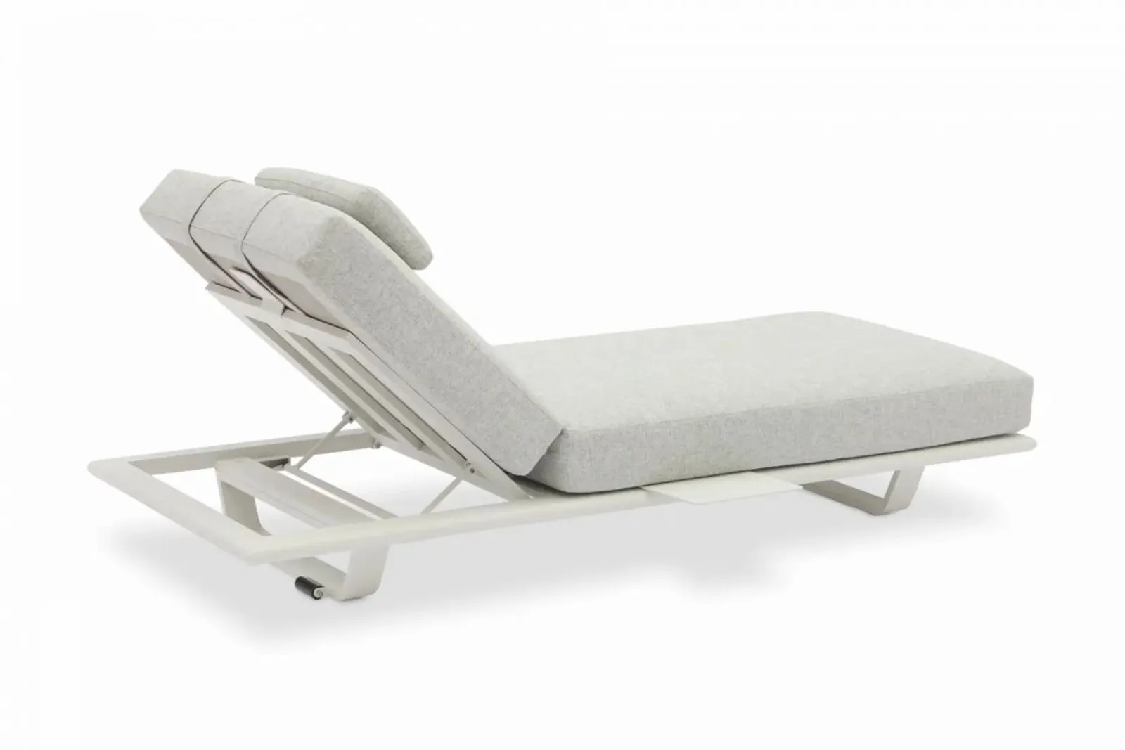 STAY Flex enkel solstol vit ram + kudde askgrå - miniatyr 2