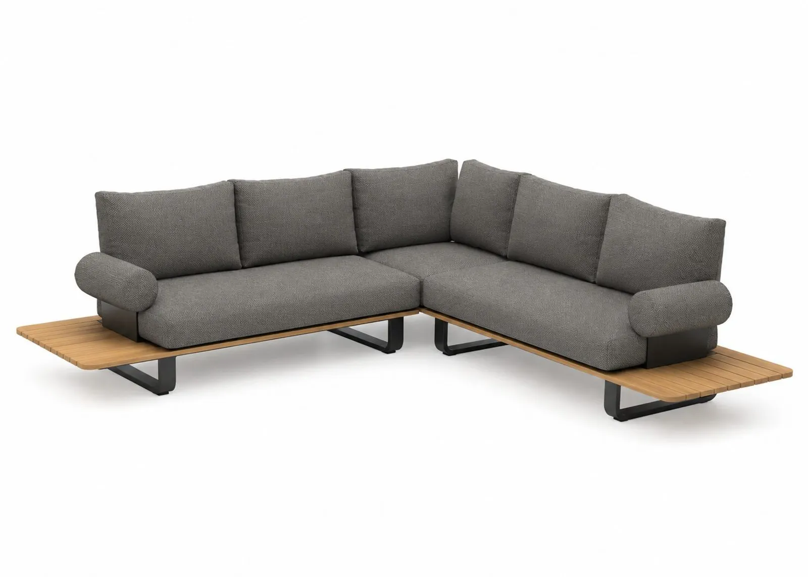 STAY Natural Lounge soffgrupp kol — mörkgrå/grönt rep