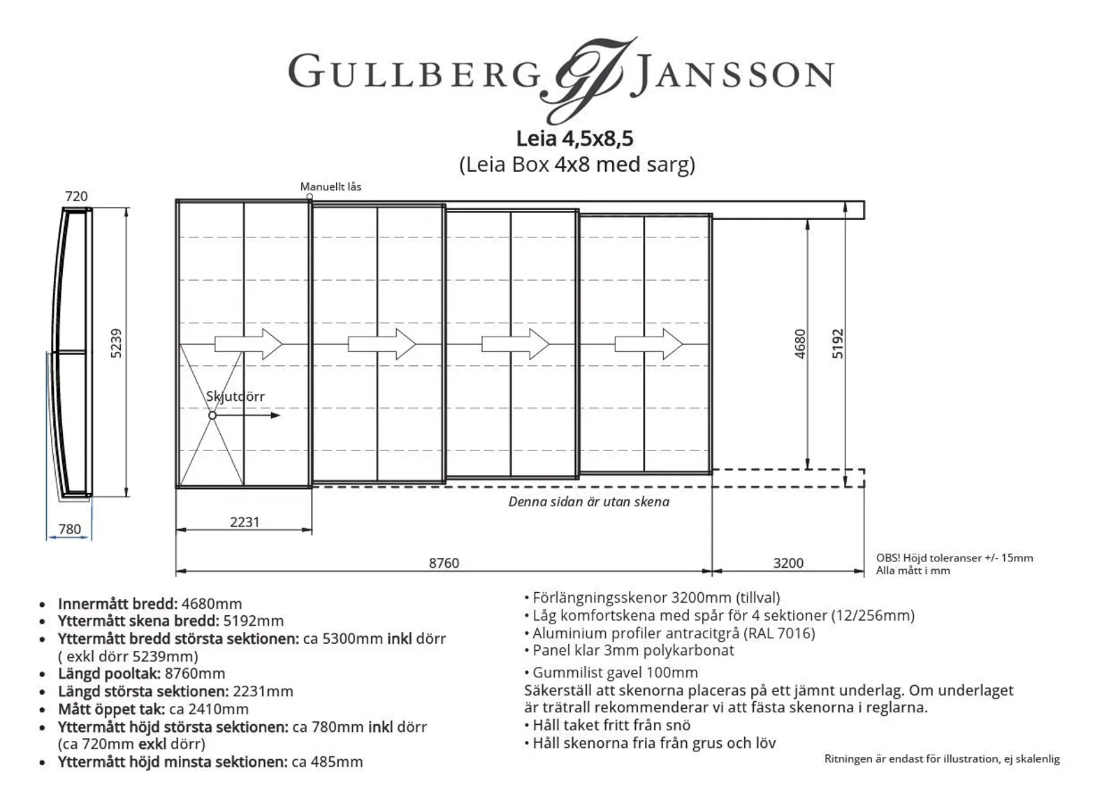Leia Standard 4,5×8,5 Antracit Klarplast – 4 sektioner - miniatyr 11