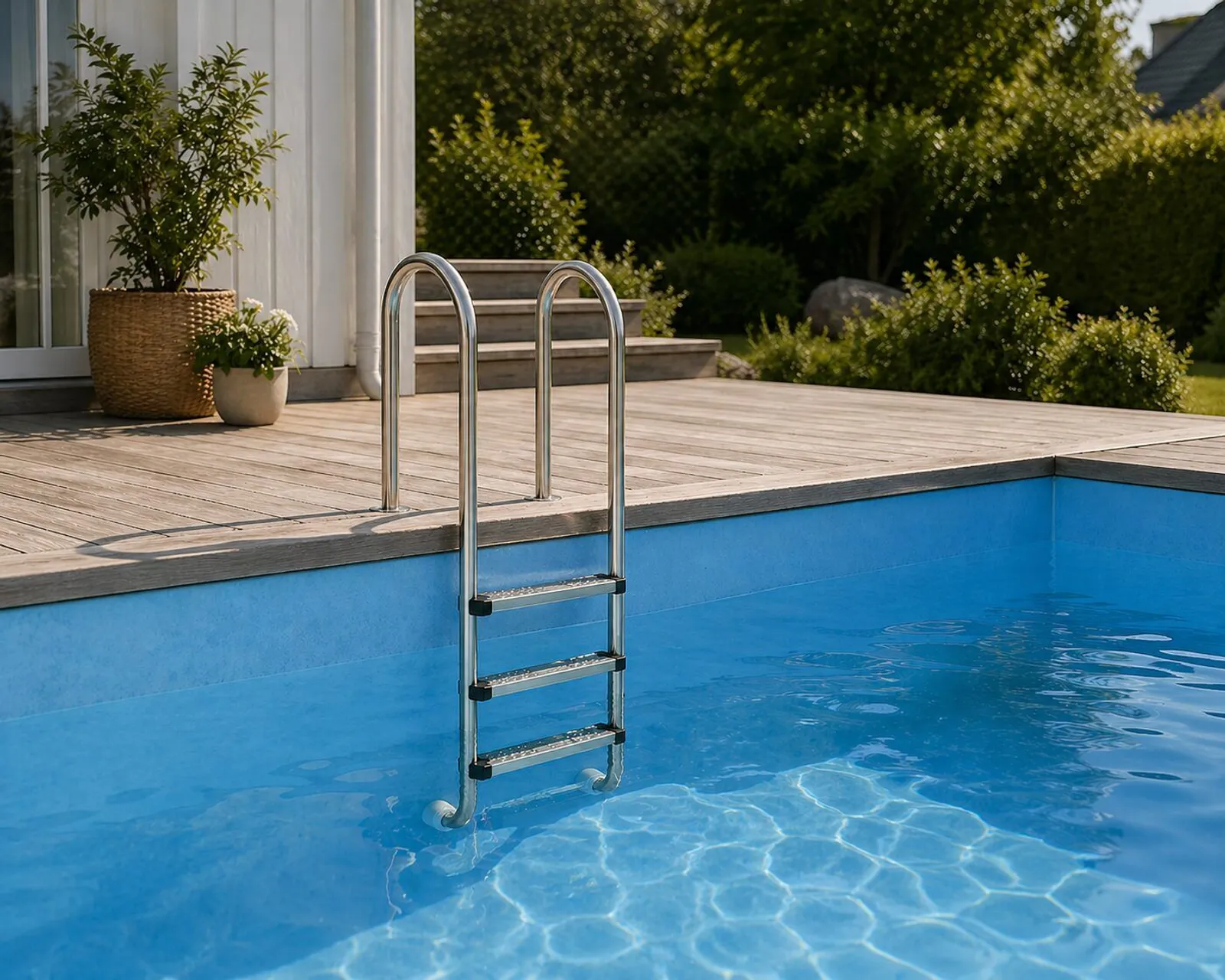 Smal stege 3-steg — poolstege/poollejdare för pooltak - miniatyr 2