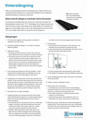 Poolvisions guide till vinterstängning av pool, steg för steg