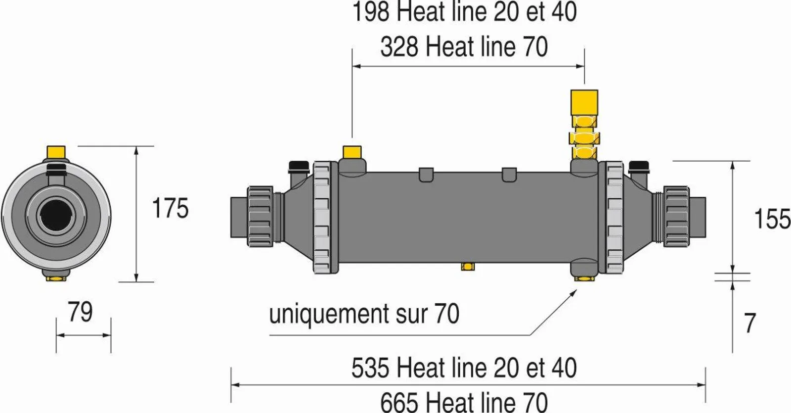 Värmeväxlare ZODIAC HEAT LINE Titan 40 kW - bild 2