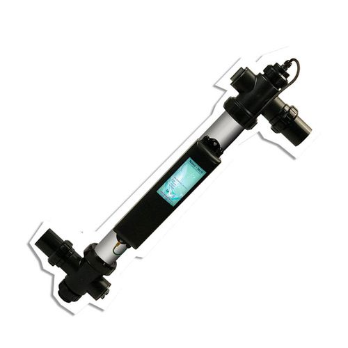 Pahlén Auto UV 75 titanium UVC-lampa monterad i poolens rörsystem