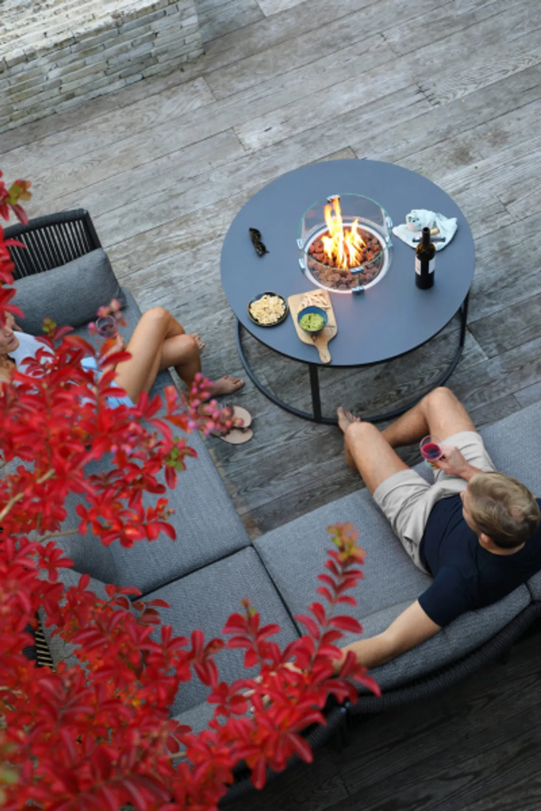 STAY FOGO gasolbord med eldstad Charcoal (rund) - bild 2