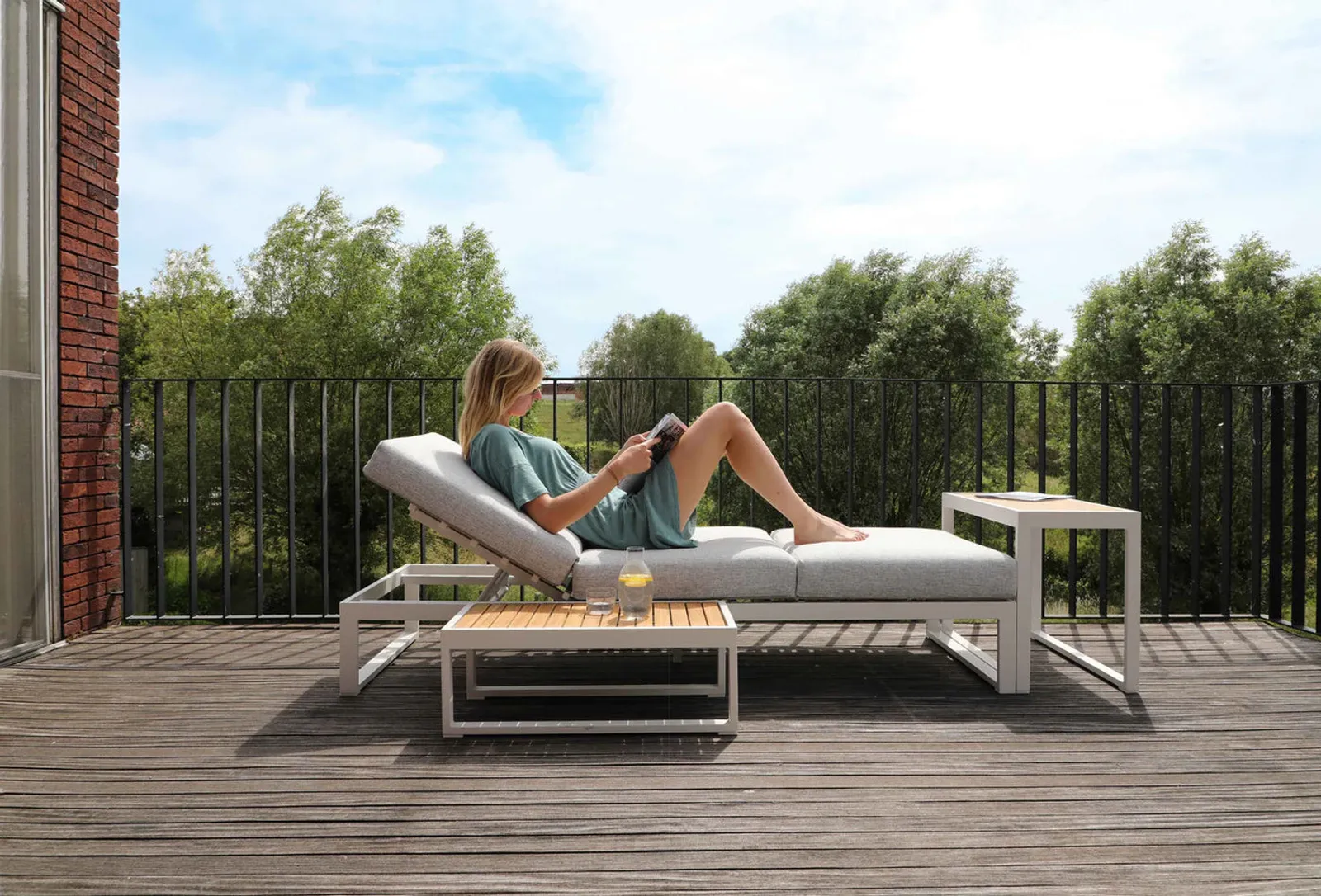 STAY Flex Trippelsoffa sten/vit ram - bild 6