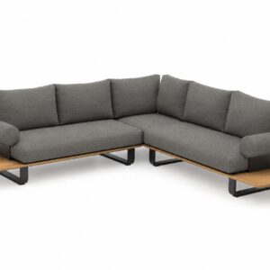 STAY Natural Lounge soffgrupp kol — mörkgrå/grönt rep